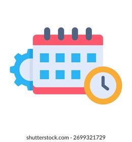 Schedule Icon Flat Design Vector Illustration