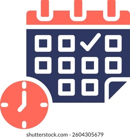 Schedule Icon Glyph Color Vector Illustration