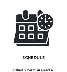 Schedule Icon Glyph Style. Vector Illustration For Graphic Design
