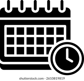 Schedule Icon Glyph Vector Illustration