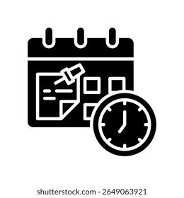 Schedule Icon Glyph Vector Illustration