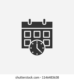 Schedule icon illustration,vector time sign symbol