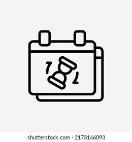  schedule icon, isolated business tutor outline icon in light grey background, perfect for website, blog, logo, graphic design, social media, UI, mobile app
