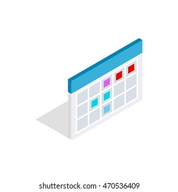 Schedule icon in isometric 3d style on a white background