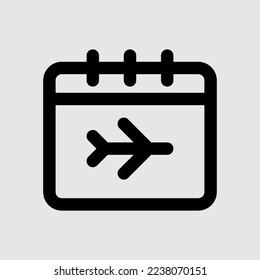 Schedule icon in line style about travel, use for website mobile app presentation