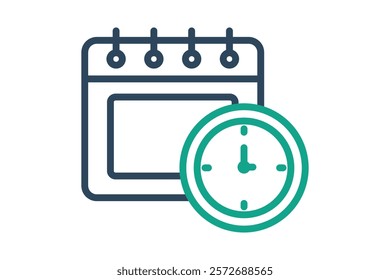 Schedule icon. line icon style. icon related to time and date. time elements vector illustration