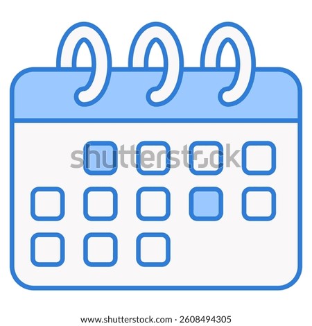 Schedule icon lineal Blue style.