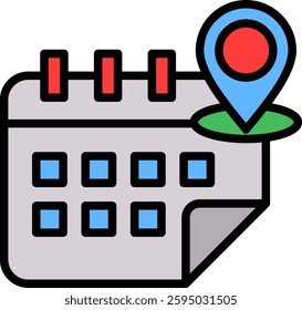 Schedule Icon Lineal Color Vector Illustration