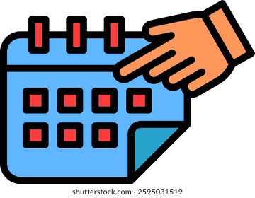 Schedule Icon Lineal Color Vector Illustration