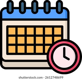 Schedule Icon Lineal Color Vector Illustration
