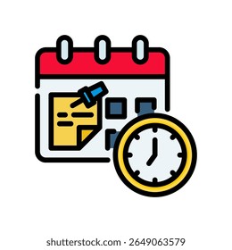 Schedule Icon Lineal Color Vector Illustration