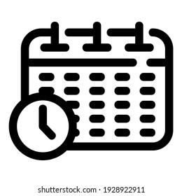 schedule icon or logo isolated sign symbol vector illustration - high quality black style vector icons
