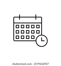 Schedule icon logo sign set vector outline