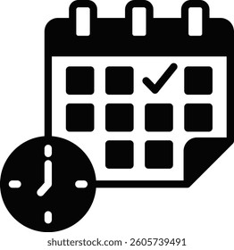 Schedule Icon Mixed Vector Illustration