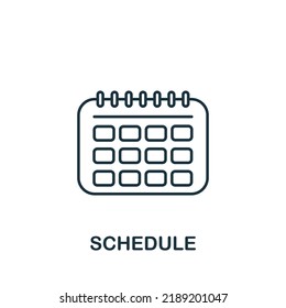 Schedule icon. Monochrome simple Fitness icon for templates, web design and infographics