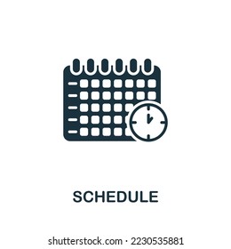 Schedule icon. Monochrome simple Time Management icon for templates, web design and infographics