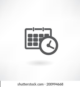 Schedule Icon - Office Clock With Calendar