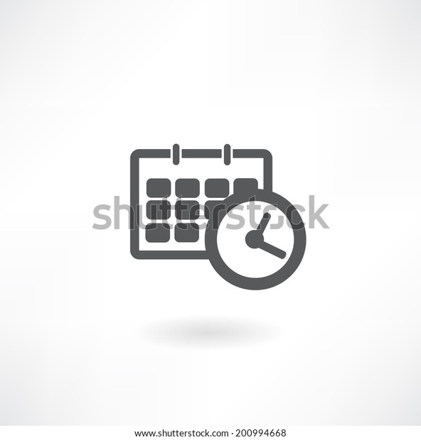 スケジュールアイコン オフィスの時計とカレンダー のベクター画像素材 ロイヤリティフリー 200994668