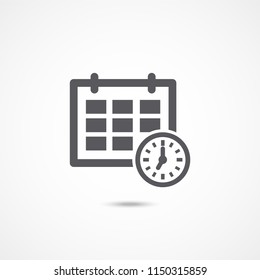 Schedule icon on white background