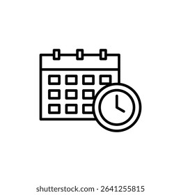 Schedule icon outline set sign