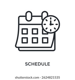 Schedule Icon Outline Style. Vector Illustration For Graphic Design