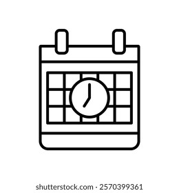 Schedule icon Outline thin set