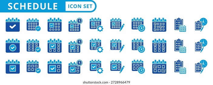 planen Icon Pack flache Stil Illustration Sammlung für Planung und Organisation