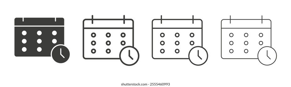 Schedule icon pack. vector illustration