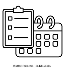 Schedule icon represented by Schedule symbol Line style.