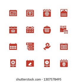 schedule icon set. Collection of 16 filled schedule icons included Calendar, Event, Management, Tasks, Carrier, Schedule