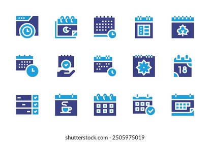 Schedule icon set. Duotone color. Vector illustration. Containing schedule, calendar, taskplanning, time, spring.