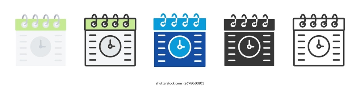 schedule icon set multi style various collection