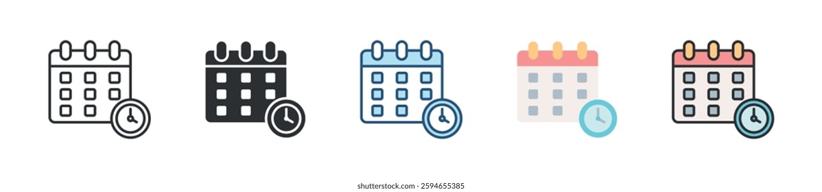 Schedule Icon Set Multiple Style Collection