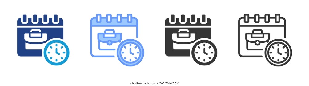 Schedule icon set multiple style collection