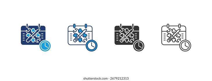 Schedule Icon Set Multiple Style Collection