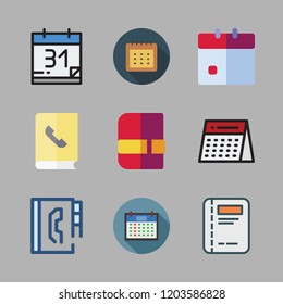 schedule icon set. vector set about agenda and calendar icons set.