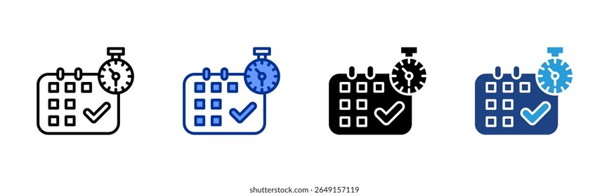 Schedule icon sheet multiple style collection