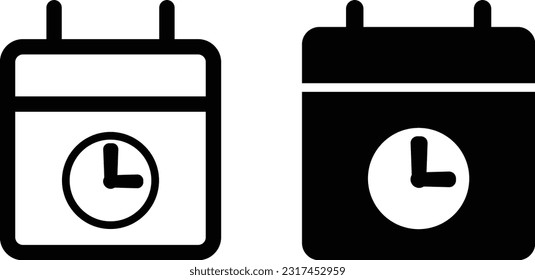 Schedule icon sheet, simple trendy flat style line and solid Isolated vector illustration on white background. For apps, logo, websites, symbol , UI, UX, graphic and web design. EPS 10.