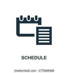 Schedule icon. Simple element from well sleep collection. Creative Schedule icon for web design, templates, infographics and more