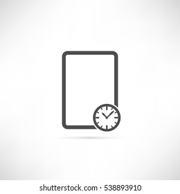 Schedule icon in simple outline design.  Empty clear sheet for your design. creative ui symbol. EPS10 vector illustration.