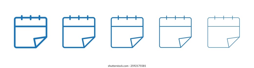 Schedule icon Symbol collection thin outline set
