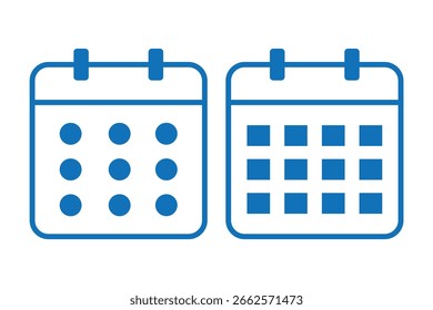 Schedule icon symbol. Containing date, schedule, month, week, appointment, agenda, organization and event icons. Minimalist Calendar Icons. 