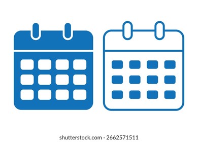Schedule icon symbol. Containing date, schedule, month, week, appointment, agenda, organization and event icons. Minimalist Calendar Icons. 