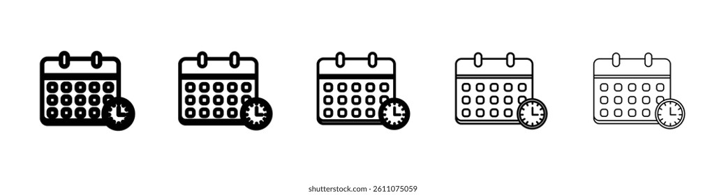 Schedule icon Symbol mark in Outline style