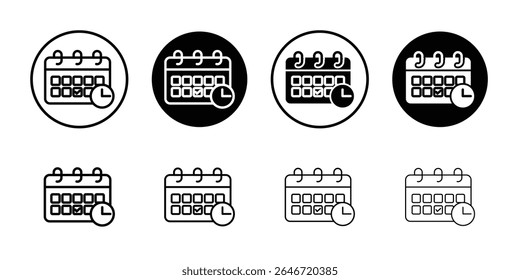 Ícone de cronograma fino simples símbolo de ilustração