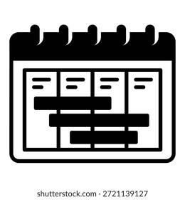 ícone de agendamento com linha do tempo no calendário