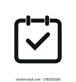 Schedule icon for upcoming event. Date and time, day, month. Calendar symbol .