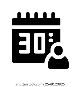 schedule icon. vector glyph icon for your website, mobile, presentationation, and logo design.