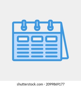 Programar ilustración vectorial de icono en azul sobre calendario y fecha, usar para presentación de aplicación móvil del sitio web