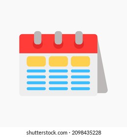 Schedule icon vector illustration in flat style about calendar and date, use for website mobile app presentation
